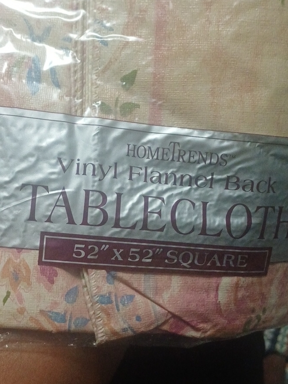 HomeTrends Vinyl Flannel Back Tablecloth - Pink Floral
